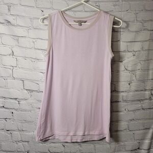 Athleta Womens Mesh Trim Sleeveless Tank Top Lilac Purple Size M Activewear